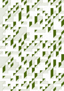 Edward Zajec 'in 1971' deki Il Cubo 'sunun uygulanması. Esasen 8 taştan oluşan bir Truchet fayans seti ve yerleştirme sanatı illüstrasyonu için kurallar