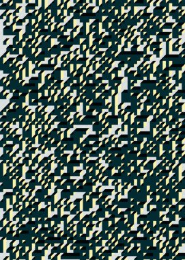 Edward Zajec 'in 1971' deki Il Cubo 'sunun uygulanması. Esasen 8 taştan oluşan bir Truchet fayans seti ve yerleştirme sanatı illüstrasyonu için kurallar