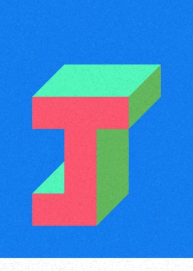 Edward Zajec 'in 1971' deki Il Cubo 'sunun uygulanması. Esasen 8 taştan oluşan bir Truchet fayans seti ve yerleştirme sanatı illüstrasyonu için kurallar