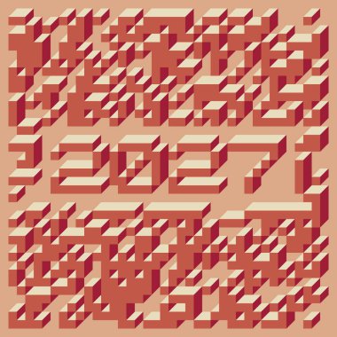 Edward Zajec 'in 1971' deki Il Cubo 'sunun uygulanması. Esasen 8 taştan oluşan bir Truchet fayans seti ve yerleştirme sanatı illüstrasyonu için kurallar