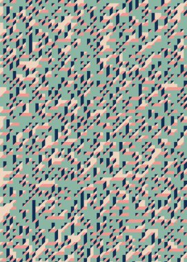 Edward Zajec 'in 1971' deki Il Cubo 'sunun uygulanması. Esasen 8 taştan oluşan bir Truchet fayans seti ve yerleştirme sanatı illüstrasyonu için kurallar