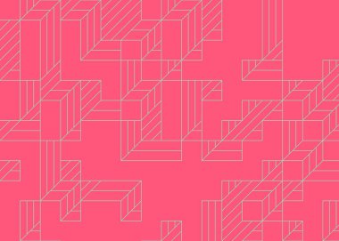 Edward Zajec 'in 1971' deki Il Cubo 'sunun uygulanması. Esasen 8 taştan oluşan bir Truchet fayans seti ve yerleştirme sanatı illüstrasyonu için kurallar