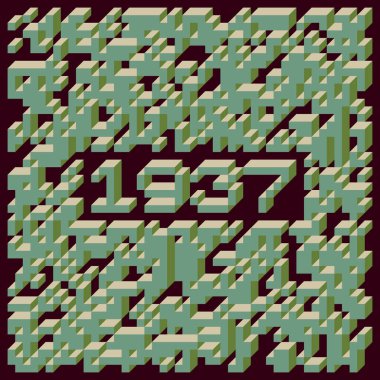 1999 'da Edward Zajec II Cubo' nun 1971 'de uygulanması. Esasen 8 taştan oluşan bir Truchet fayans seti ve yerleştirme sanatı illüstrasyonu için kurallar.