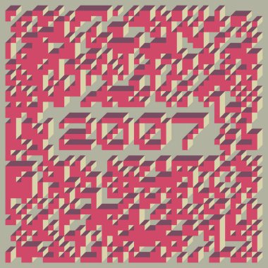 Edward Zajec 'in 1971' deki Il Cubo 'sunun uygulanması. Esasen 8 taştan oluşan bir Truchet fayans seti ve yerleştirme sanatı illüstrasyonu için kurallar