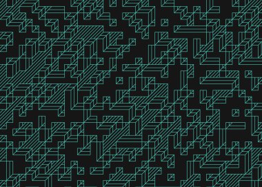 1999 'da Edward Zajec II Cubo' nun 1971 'de uygulanması. Esasen 8 taştan oluşan bir Truchet fayans seti ve yerleştirme sanatı illüstrasyonu için kurallar.