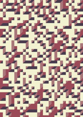 Edward Zajec 'in 1971' deki Il Cubo 'sunun uygulanması. Esasen 8 taştan oluşan bir Truchet fayans seti ve yerleştirme sanatı illüstrasyonu için kurallar