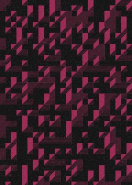 Edward Zajec 'in 1971' deki Il Cubo 'sunun uygulanması. Esasen 8 taştan oluşan bir Truchet fayans seti ve yerleştirme sanatı illüstrasyonu için kurallar