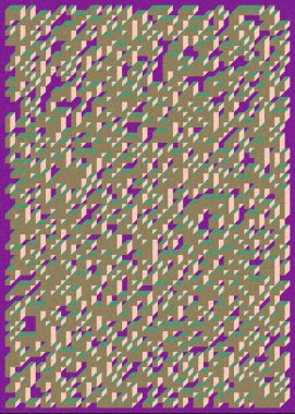 Edward Zajec 'in 1971' deki Il Cubo 'sunun uygulanması. Esasen 8 taştan oluşan bir Truchet fayans seti ve yerleştirme sanatı illüstrasyonu için kurallar