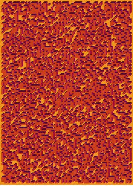 Edward Zajec 'in 1971' deki Il Cubo 'sunun uygulanması. Esasen 8 taştan oluşan bir Truchet fayans seti ve yerleştirme sanatı illüstrasyonu için kurallar