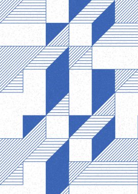 Edward Zajec 'in 1971' deki Il Cubo 'sunun uygulanması. Esasen 8 taştan oluşan bir Truchet fayans seti ve yerleştirme sanatı illüstrasyonu için kurallar