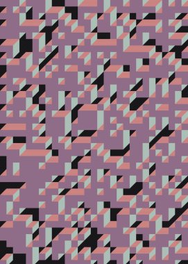 Edward Zajec 'in 1971' deki Il Cubo 'sunun uygulanması. Esasen 8 taştan oluşan bir Truchet fayans seti ve yerleştirme sanatı illüstrasyonu için kurallar