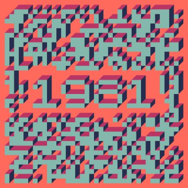 1999 'da Edward Zajec II Cubo' nun 1971 'de uygulanması. Esasen 8 taştan oluşan bir Truchet fayans seti ve yerleştirme sanatı illüstrasyonu için kurallar.