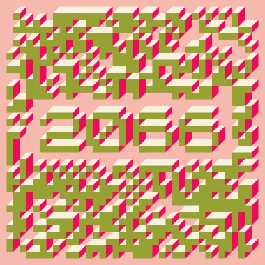 Edward Zajec 'in 1971' deki Il Cubo 'sunun uygulanması. Esasen 8 taştan oluşan bir Truchet fayans seti ve yerleştirme sanatı illüstrasyonu için kurallar