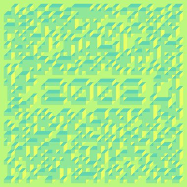 Edward Zajec 'in 1971' deki Il Cubo 'sunun uygulanması. Esasen 8 taştan oluşan bir Truchet fayans seti ve yerleştirme sanatı illüstrasyonu için kurallar