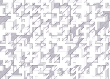 1999 'da Edward Zajec II Cubo' nun 1971 'de uygulanması. Esasen 8 taştan oluşan bir Truchet fayans seti ve yerleştirme sanatı illüstrasyonu için kurallar.