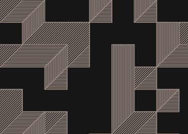 Edward Zajec 'in 1971' deki Il Cubo 'sunun uygulanması. Esasen 8 taştan oluşan bir Truchet fayans seti ve yerleştirme sanatı illüstrasyonu için kurallar