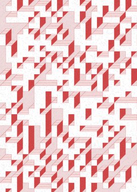 Edward Zajec 'in 1971' deki Il Cubo 'sunun uygulanması. Esasen 8 taştan oluşan bir Truchet fayans seti ve yerleştirme sanatı illüstrasyonu için kurallar