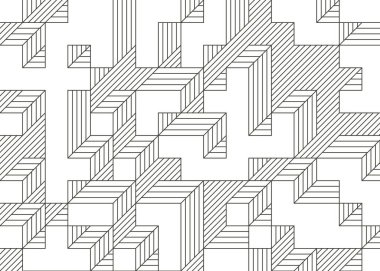 1999 'da Edward Zajec II Cubo' nun 1971 'de uygulanması. Esasen 8 taştan oluşan bir Truchet fayans seti ve yerleştirme sanatı illüstrasyonu için kurallar.