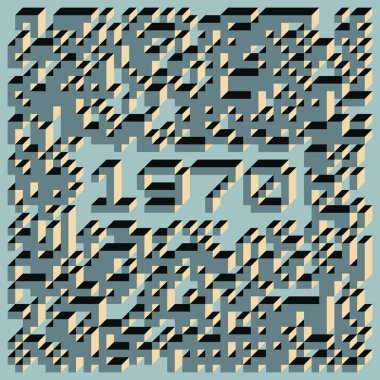 1999 'da Edward Zajec II Cubo' nun 1971 'de uygulanması. Esasen 8 taştan oluşan bir Truchet fayans seti ve yerleştirme sanatı illüstrasyonu için kurallar.