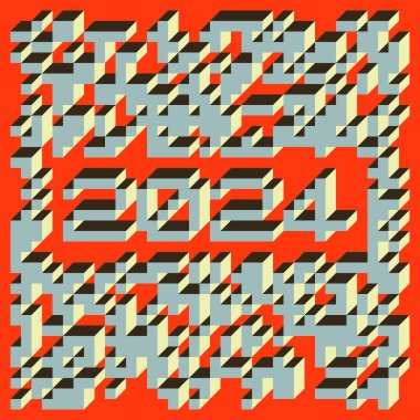 Edward Zajec 'in 1971' deki Il Cubo 'sunun uygulanması. Esasen 8 taştan oluşan bir Truchet fayans seti ve yerleştirme sanatı illüstrasyonu için kurallar