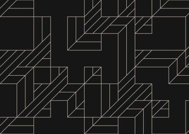 Edward Zajec 'in 1971' deki Il Cubo 'sunun uygulanması. Esasen 8 taştan oluşan bir Truchet fayans seti ve yerleştirme sanatı illüstrasyonu için kurallar