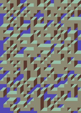 Edward Zajec 'in 1971' deki Il Cubo 'sunun uygulanması. Esasen 8 taştan oluşan bir Truchet fayans seti ve yerleştirme sanatı illüstrasyonu için kurallar