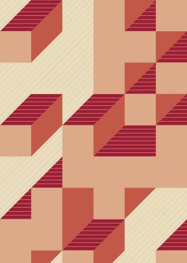 Edward Zajec 'in 1971' deki Il Cubo 'sunun uygulanması. Esasen 8 taştan oluşan bir Truchet fayans seti ve yerleştirme sanatı illüstrasyonu için kurallar