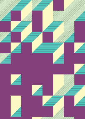 Edward Zajec 'in 1971' deki Il Cubo 'sunun uygulanması. Esasen 8 taştan oluşan bir Truchet fayans seti ve yerleştirme sanatı illüstrasyonu için kurallar