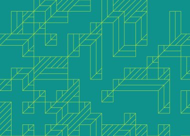 1999 'da Edward Zajec II Cubo' nun 1971 'de uygulanması. Esasen 8 taştan oluşan bir Truchet fayans seti ve yerleştirme sanatı illüstrasyonu için kurallar.