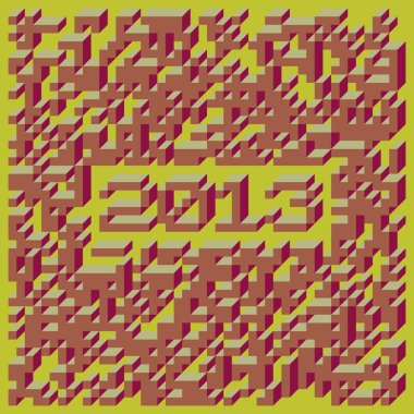 Edward Zajec 'in 1971' deki Il Cubo 'sunun uygulanması. Esasen 8 taştan oluşan bir Truchet fayans seti ve yerleştirme sanatı illüstrasyonu için kurallar