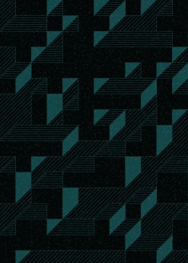 Edward Zajec 'in 1971' deki Il Cubo 'sunun uygulanması. Esasen 8 taştan oluşan bir Truchet fayans seti ve yerleştirme sanatı illüstrasyonu için kurallar