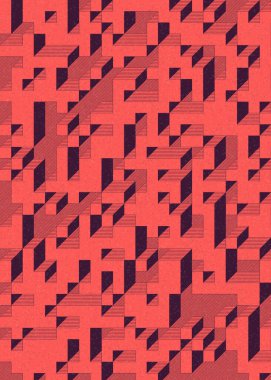 Edward Zajec 'in 1971' deki Il Cubo 'sunun uygulanması. Esasen 8 taştan oluşan bir Truchet fayans seti ve yerleştirme sanatı illüstrasyonu için kurallar