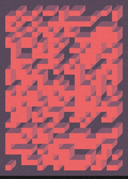 Edward Zajec 'in 1971' deki Il Cubo 'sunun uygulanması. Esasen 8 taştan oluşan bir Truchet fayans seti ve yerleştirme sanatı illüstrasyonu için kurallar