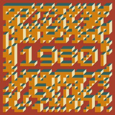 1958 'de Edward Zajec II Cubo' nun 1971 'de uygulanması. Esasen 8 taştan oluşan bir Truchet fayans seti ve yerleştirme sanatı illüstrasyonu için kurallar.