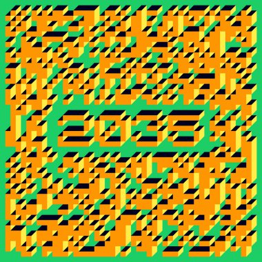 1958 'de Edward Zajec II Cubo' nun 1971 'de uygulanması. Esasen 8 taştan oluşan bir Truchet fayans seti ve yerleştirme sanatı illüstrasyonu için kurallar.