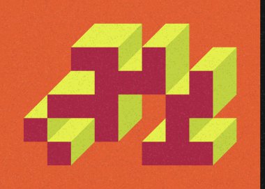 Edward Zajec 'in 1971' deki Il Cubo 'sunun uygulanması. Esasen 8 taştan oluşan bir Truchet fayans seti ve yerleştirme sanatı illüstrasyonu için kurallar