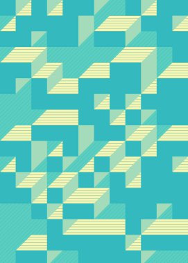 1958 'de Edward Zajec II Cubo' nun 1971 'de uygulanması. Esasen 8 taştan oluşan bir Truchet fayans seti ve yerleştirme sanatı illüstrasyonu için kurallar.