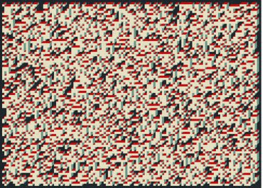 Edward Zajec 'in 1971' deki Il Cubo 'sunun uygulanması. Esasen 8 taştan oluşan bir Truchet fayans seti ve yerleştirme sanatı illüstrasyonu için kurallar