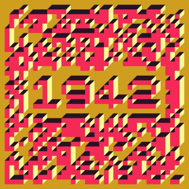 1958 'de Edward Zajec II Cubo' nun 1971 'de uygulanması. Esasen 8 taştan oluşan bir Truchet fayans seti ve yerleştirme sanatı illüstrasyonu için kurallar.