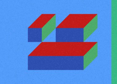 Edward Zajec 'in 1971' deki Il Cubo 'sunun uygulanması. Esasen 8 taştan oluşan bir Truchet fayans seti ve yerleştirme sanatı illüstrasyonu için kurallar