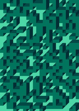 Edward Zajec 'in 1971' deki Il Cubo 'sunun uygulanması. Esasen 8 taştan oluşan bir Truchet fayans seti ve yerleştirme sanatı illüstrasyonu için kurallar