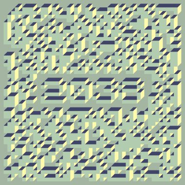 1958 'de Edward Zajec II Cubo' nun 1971 'de uygulanması. Esasen 8 taştan oluşan bir Truchet fayans seti ve yerleştirme sanatı illüstrasyonu için kurallar.