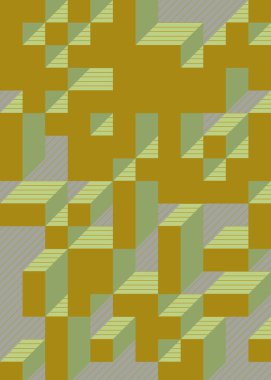 1958 'de Edward Zajec II Cubo' nun 1971 'de uygulanması. Esasen 8 taştan oluşan bir Truchet fayans seti ve yerleştirme sanatı illüstrasyonu için kurallar.