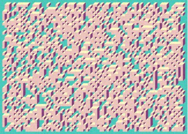 Edward Zajec 'in 1971' deki Il Cubo 'sunun uygulanması. Esasen 8 taştan oluşan bir Truchet fayans seti ve yerleştirme sanatı illüstrasyonu için kurallar