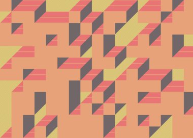 Edward Zajec 'in 1971' deki Il Cubo 'sunun uygulanması. Esasen 8 taştan oluşan bir Truchet fayans seti ve yerleştirme sanatı illüstrasyonu için kurallar