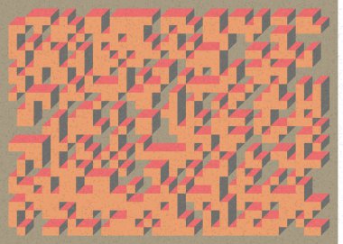 Edward Zajec 'in 1971' deki Il Cubo 'sunun uygulanması. Esasen 8 taştan oluşan bir Truchet fayans seti ve yerleştirme sanatı illüstrasyonu için kurallar