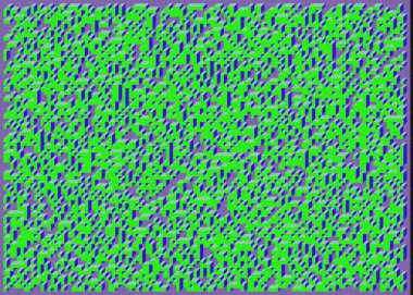 Edward Zajec 'in 1971' deki Il Cubo 'sunun uygulanması. Esasen 8 taştan oluşan bir Truchet fayans seti ve yerleştirme sanatı illüstrasyonu için kurallar