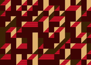 Edward Zajec 'in 1971' deki Il Cubo 'sunun uygulanması. Esasen 8 taştan oluşan bir Truchet fayans seti ve yerleştirme sanatı illüstrasyonu için kurallar