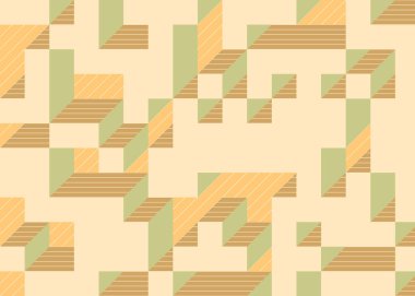 Edward Zajec 'in 1971' deki Il Cubo 'sunun uygulanması. Esasen 8 taştan oluşan bir Truchet fayans seti ve yerleştirme sanatı illüstrasyonu için kurallar