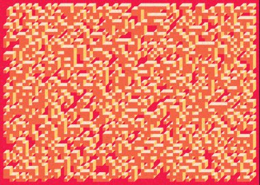 Edward Zajec 'in 1971' deki Il Cubo 'sunun uygulanması. Esasen 8 taştan oluşan bir Truchet fayans seti ve yerleştirme sanatı illüstrasyonu için kurallar